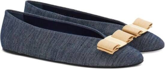 Ferragamo Vara denim ballerina shoes Blue