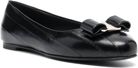 Ferragamo Vara leather ballerina shoes Black