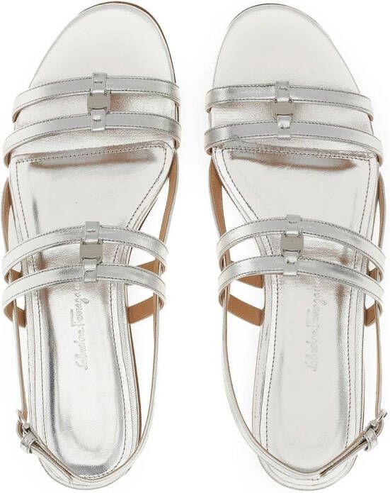 Ferragamo Vara leather sandals Silver