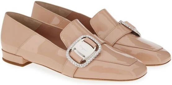Ferragamo Vara patent-leather chain-loafers Neutrals