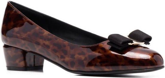 Ferragamo Vara patent leather pumps Brown