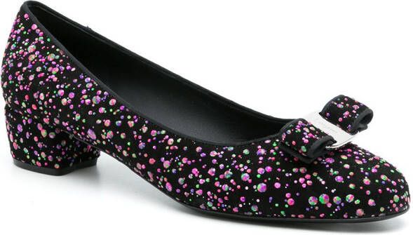 Ferragamo Vara sequin-embellished pumps Black