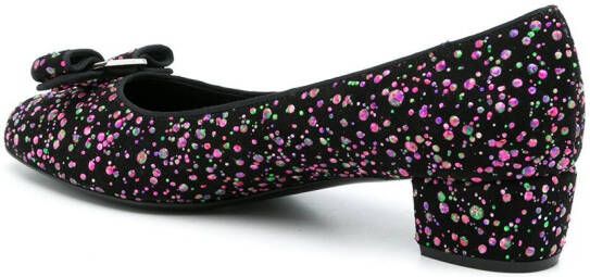 Ferragamo Vara sequin-embellished pumps Black