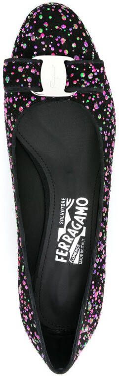 Ferragamo Vara sequin-embellished pumps Black