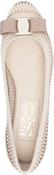 Ferragamo Varina crochet ballet flats Neutrals