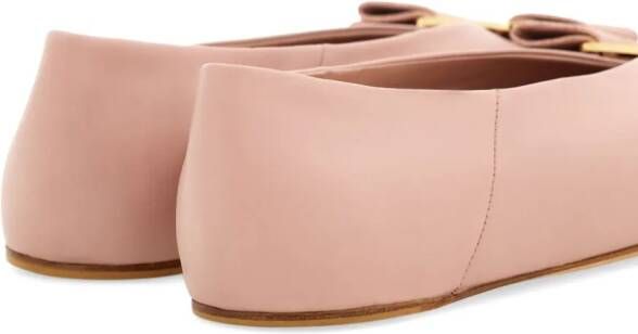 Ferragamo Varina leather ballerina shoes Pink