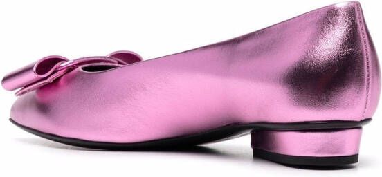 Ferragamo Viva bow-detail ballerina shoes Pink