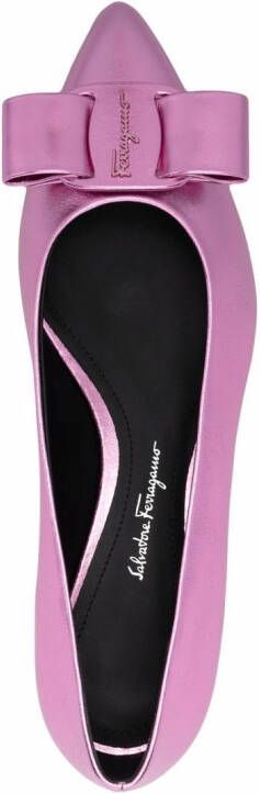 Ferragamo Viva bow-detail ballerina shoes Pink