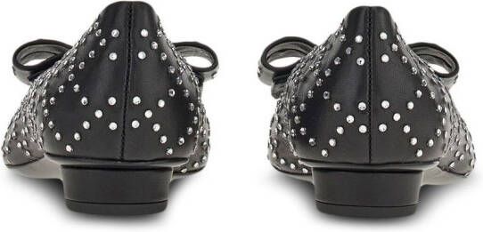 Ferragamo Viva rhinestone-embellished ballet flats Black