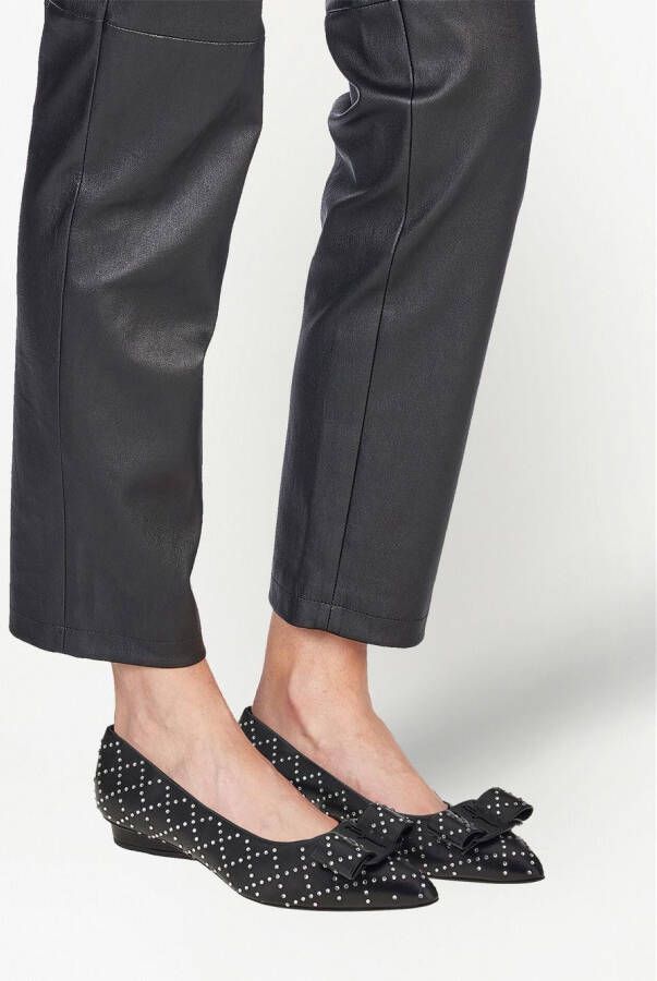 Ferragamo Viva rhinestone-embellished ballet flats Black