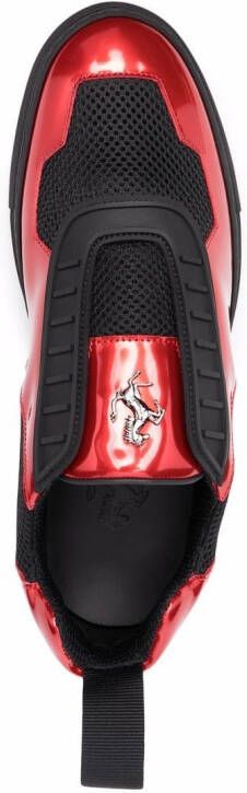 Ferrari layered laminated-effect sneakers