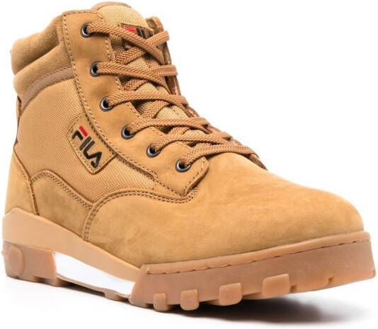 Fila Grunge leather ankle boots Brown