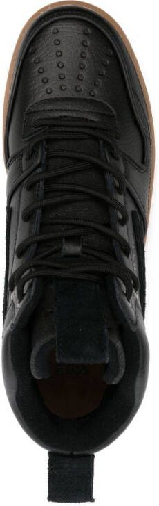 Fila leather embossed-logo high-top sneakers Black