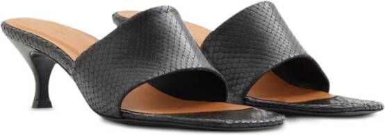 Filippa K 60mm Strappy snakeskin-effect sandals Black