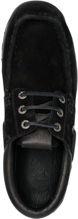 Filippa K lace-up nubuck leather boat shoes Black