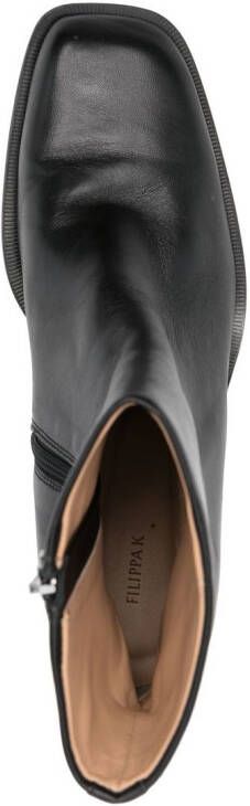 Filippa K side-zip 70mm ankle boots Black