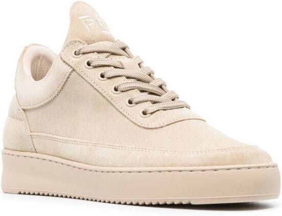 Filling Pieces logo-embroidered suede sneakers Neutrals