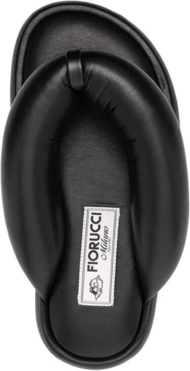 Fiorucci Fluff padded flip flops Black