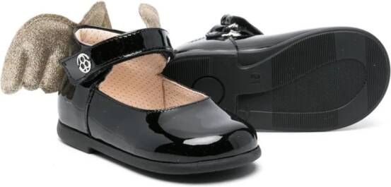 Florens appliqué-detail patent-leather sandals Black