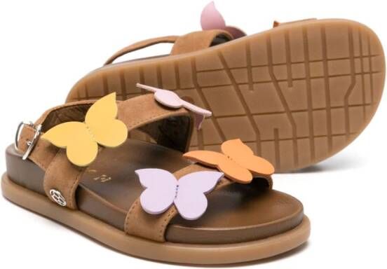 Florens appliqué-detail suede sandals Brown
