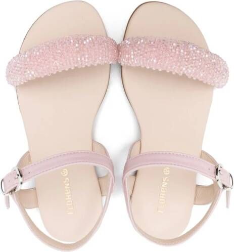 Florens bead-detail leather sandals Pink