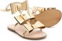 Florens bow-detailed metallic sandals Gold - Thumbnail 2