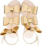 Florens bow-detailed metallic sandals Gold - Thumbnail 3