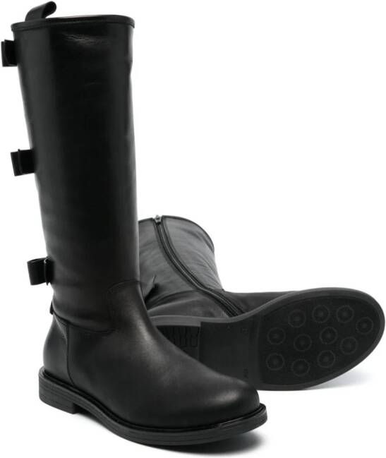 Florens bow-embellished knee-high boots Black