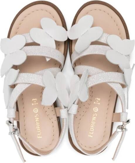 Florens butterfly-motif leather sandals White