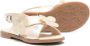 Florens floral-appliqué leather sandals Gold - Thumbnail 2
