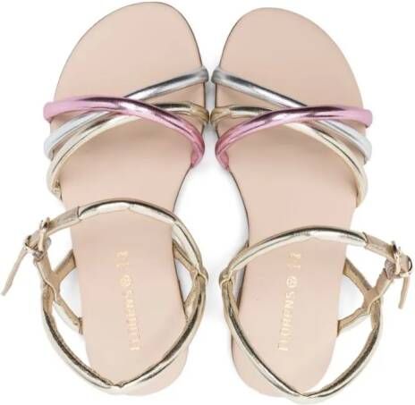 Florens metallic-effect leather sandals Pink
