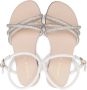 Florens rhinestoned flat leather sandals White - Thumbnail 3