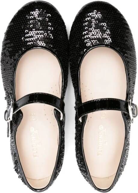 Florens sequin ballerina shoes Black