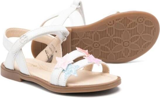 Florens star-patch leather sandals White