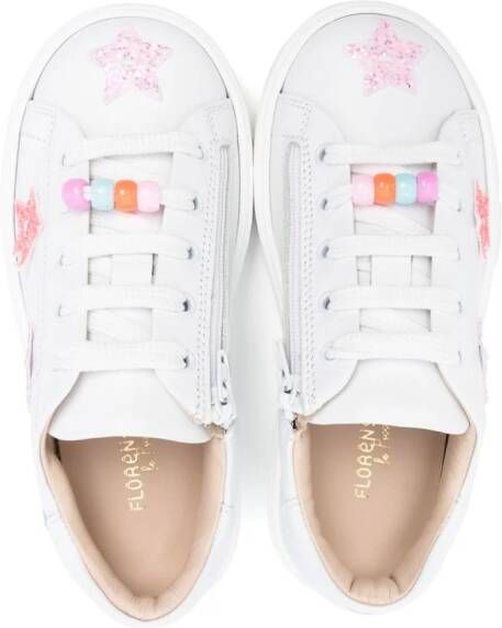 Florens star-patch leather sneakers White
