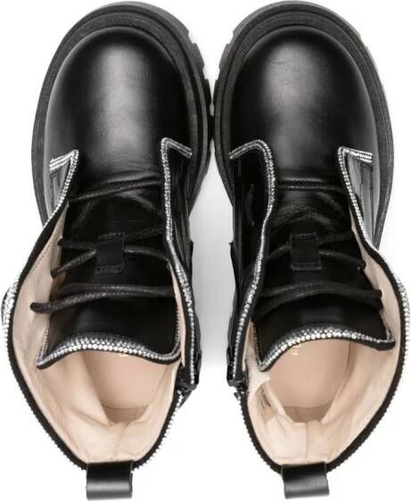 Florens Stivaletto embellished leather boots Black