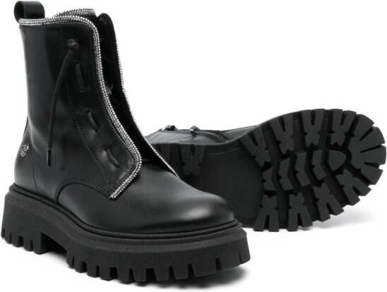 Florens Stivaletto embellished leather boots Black