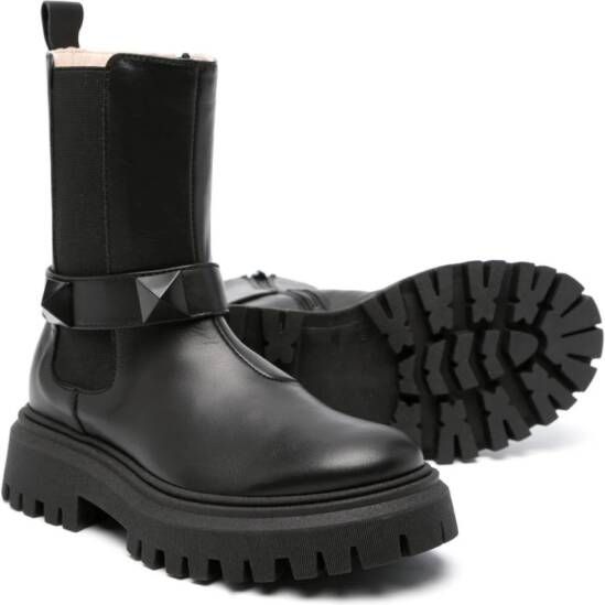 Florens stud-embellished leather boots Black