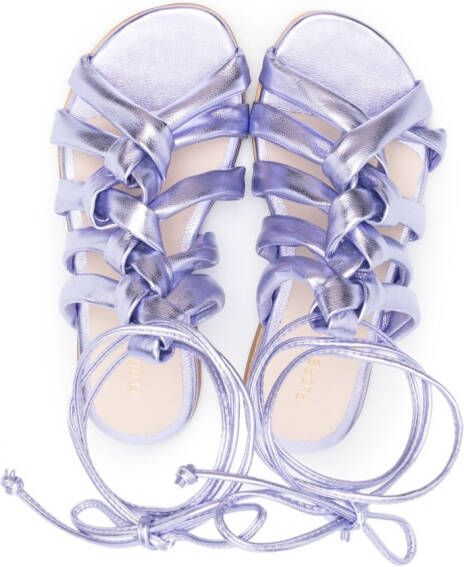 Florens Treccia leather sandals Purple