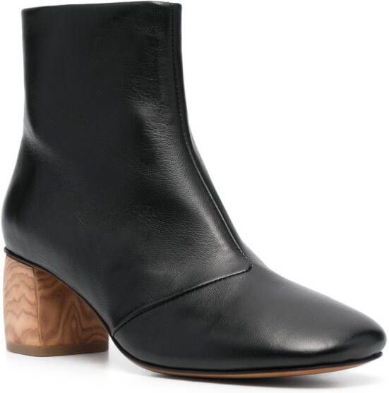Forte 55mm square-toe ankle boots Black