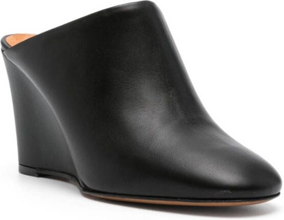 Forte 85mm round-toe leather mules Black