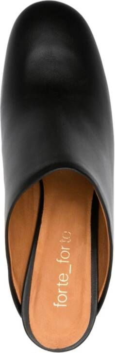 Forte 85mm round-toe leather mules Black