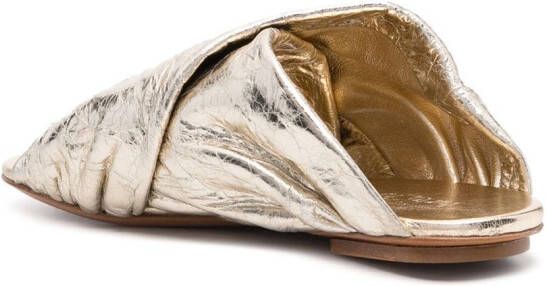Forte metallic criss-cross leather sandals Gold