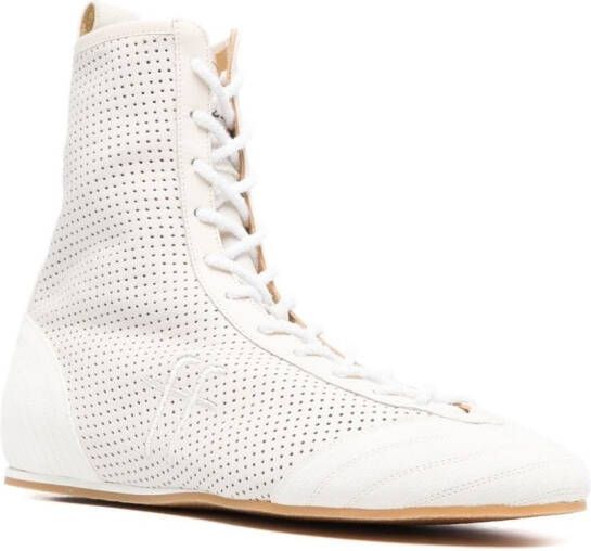 Forte perforated lace-up boots White