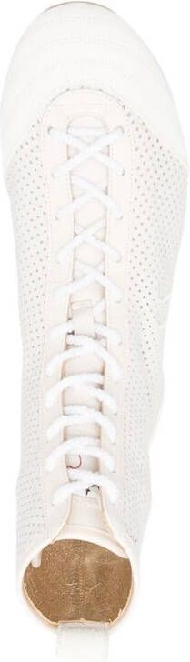 Forte perforated lace-up boots White