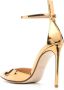 Francesco Russo 105mm metallic-effect leather pumps Gold - Thumbnail 3