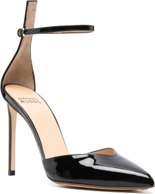 Francesco Russo 105mm patent-leather sandals Black