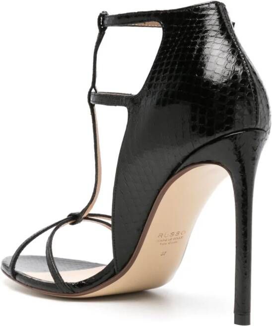 Francesco Russo 105mm snakeskin-effect sandals Black