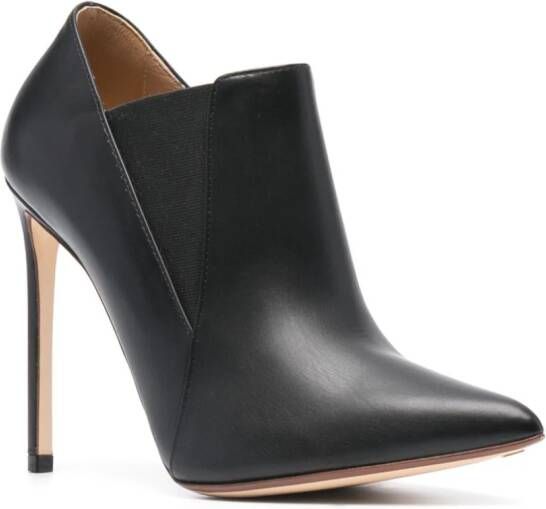 Francesco Russo 110mm pointed-toe leather boots Black