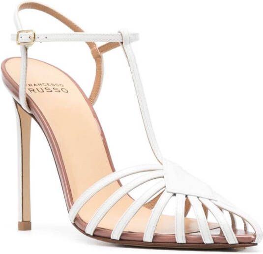 Francesco Russo 115mm strappy pointed-toe sandals White